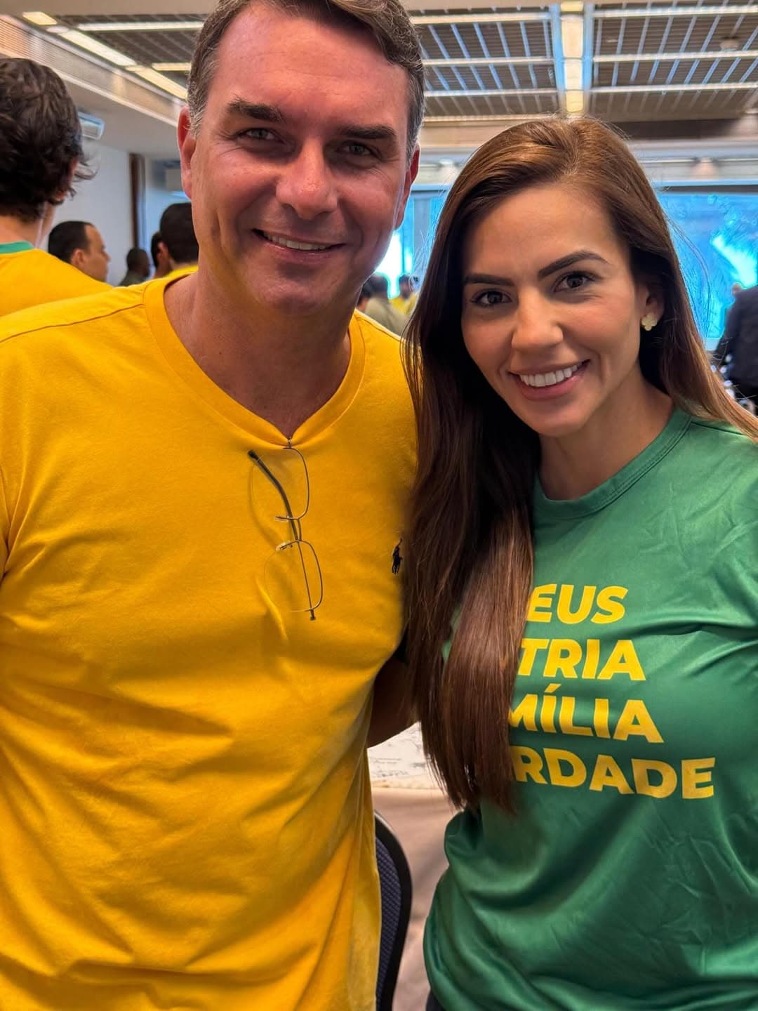 Débora Menezes e Flávio Bolsonaro
